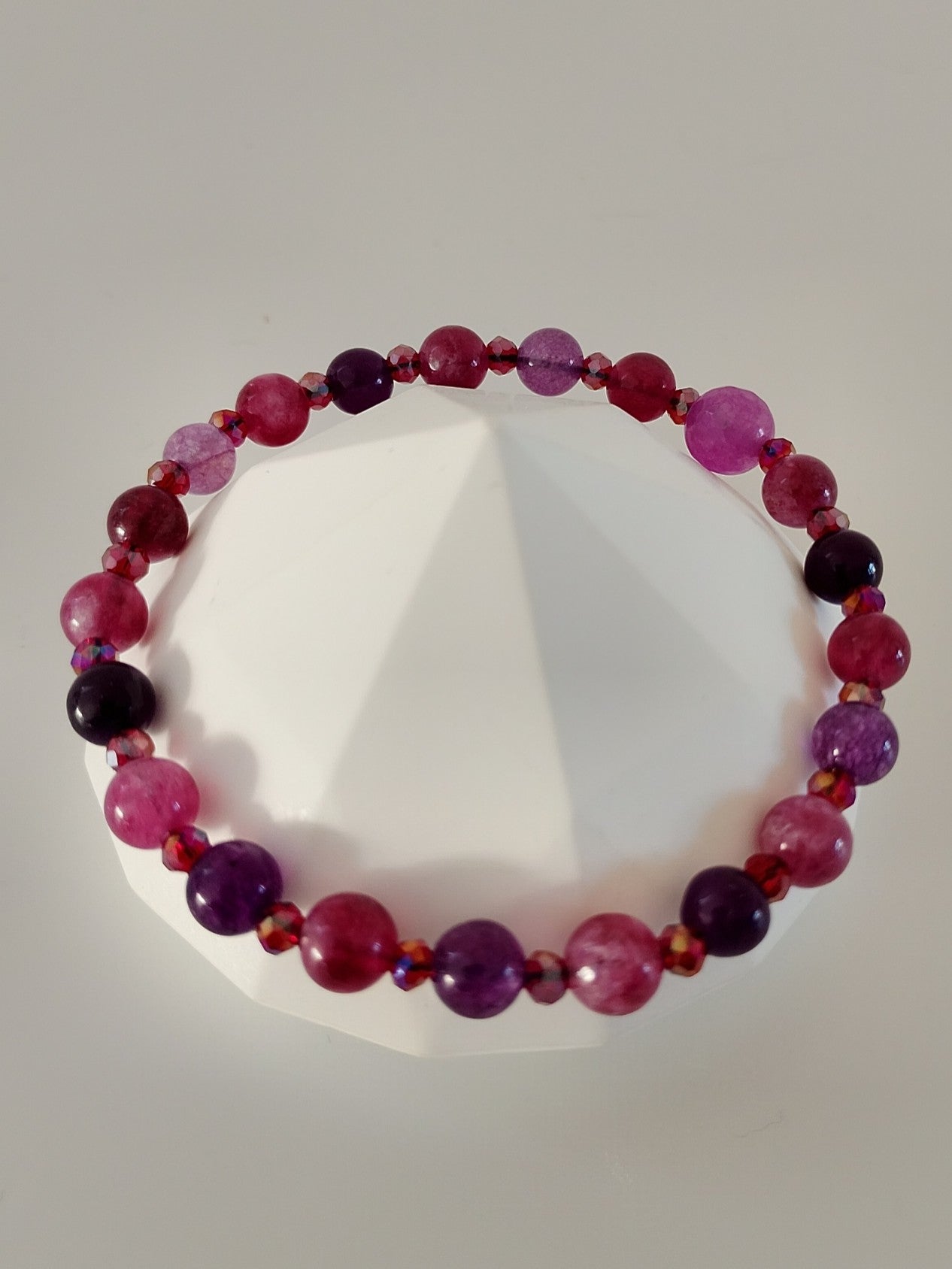 Halvædelstens perle armbånd