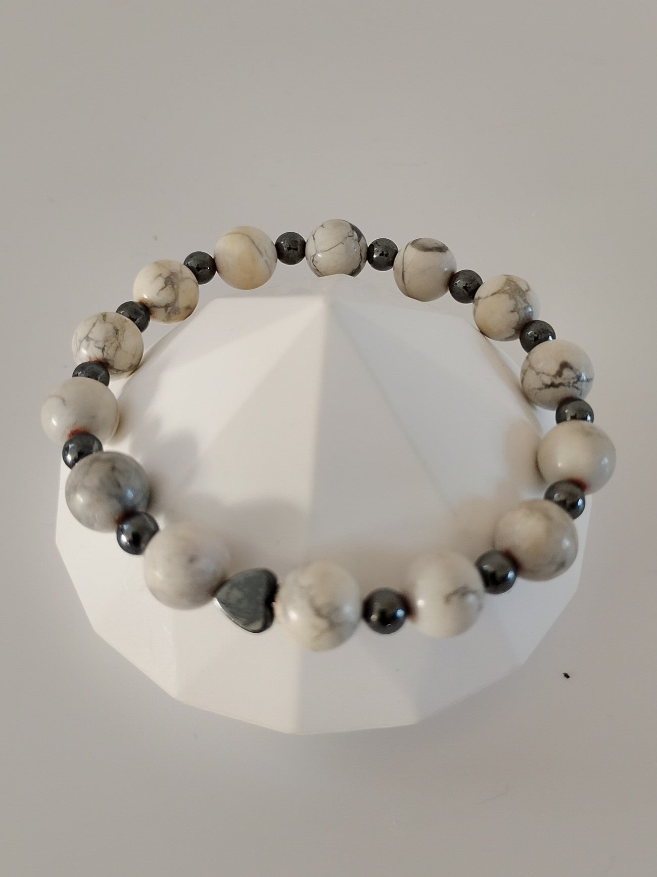 Halvædelstens perle armbånd