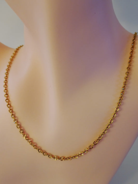 Vandfast halskæde med glimtende star link mønster