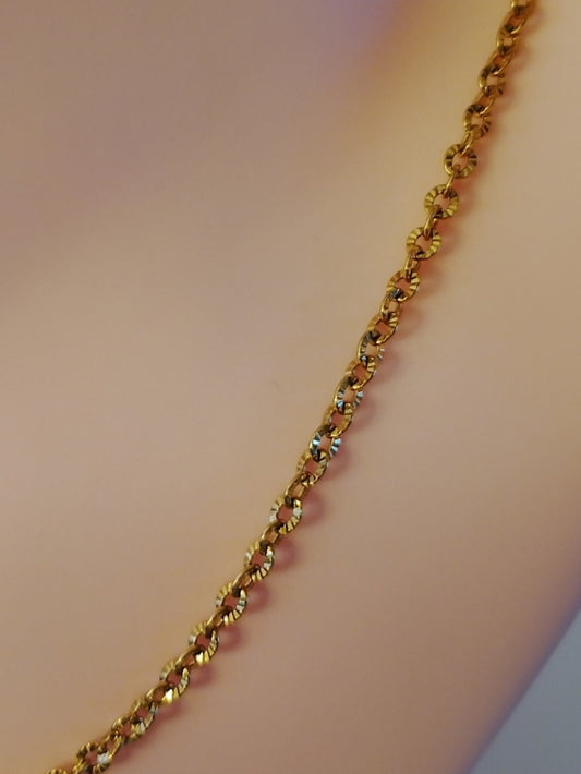 Vandfast halskæde med glimtende star link mønster