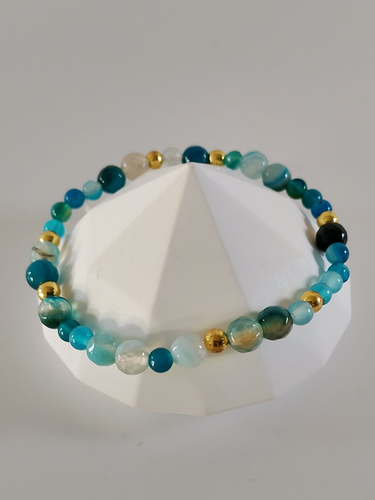 Halvædelstens perle armbånd