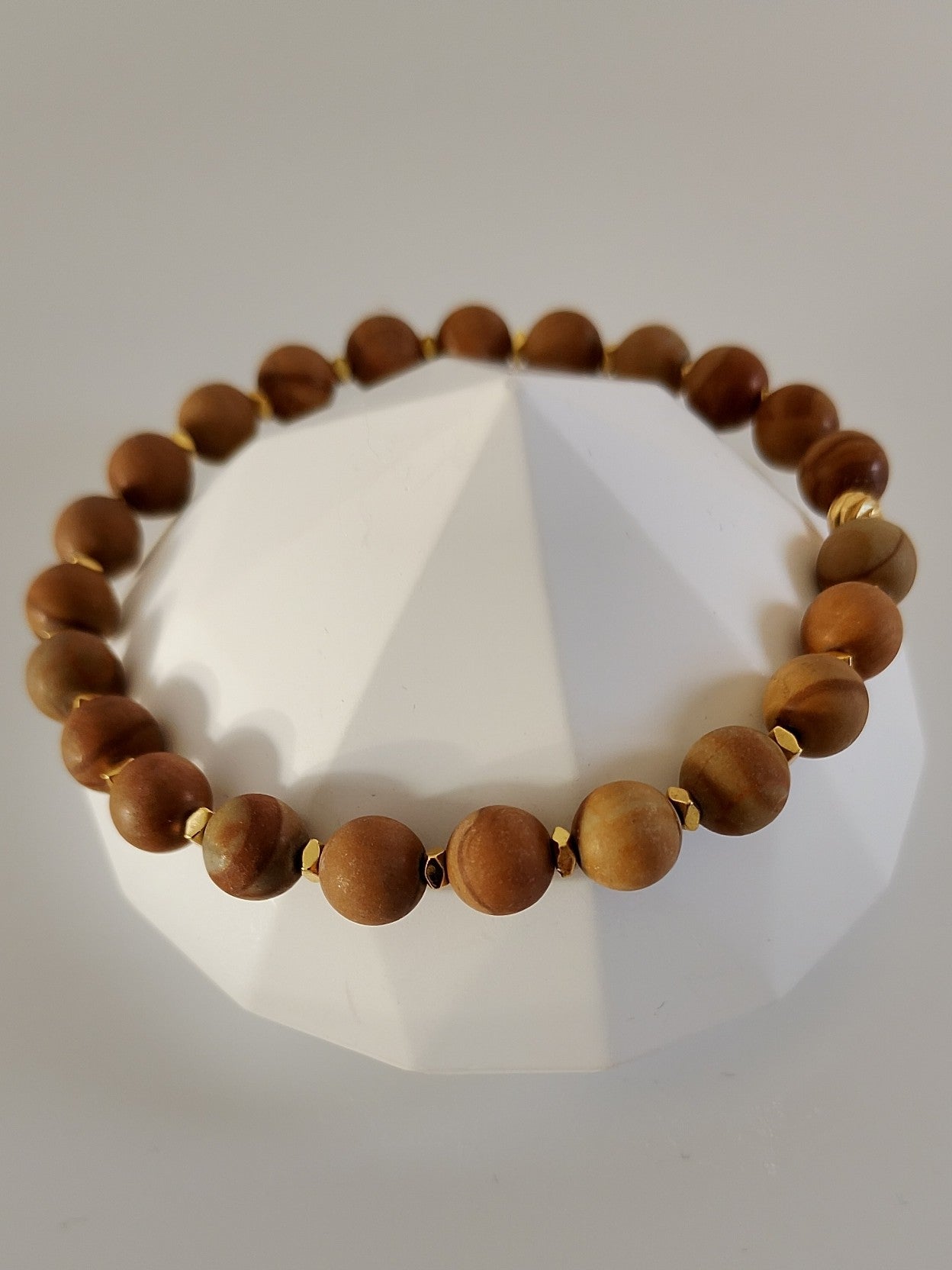 Halvædelstens perle armbånd