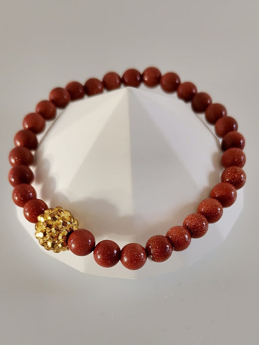 Halvædelstens perle armbånd