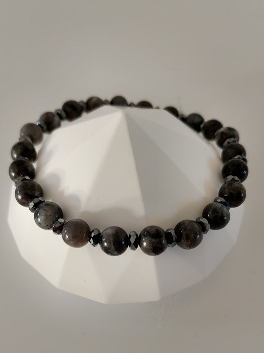 Halvædelstens perle armbånd