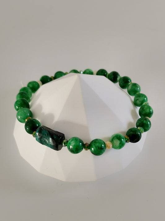 Halvædelstens perle armbånd