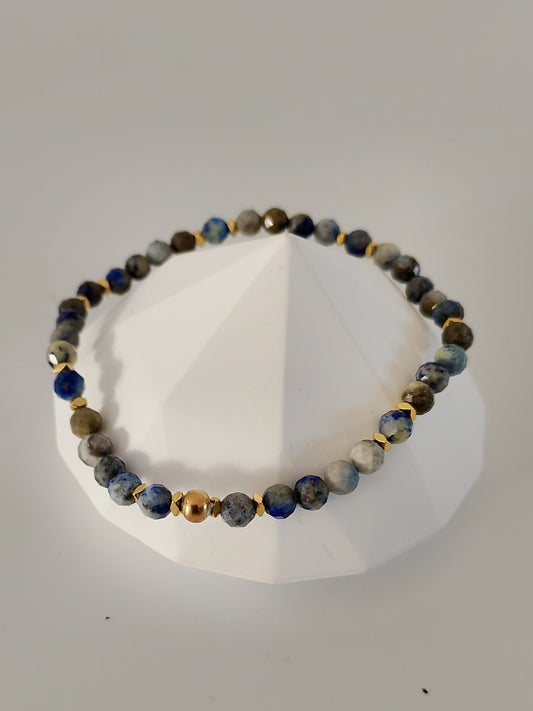 Halvædelstens perle armbånd