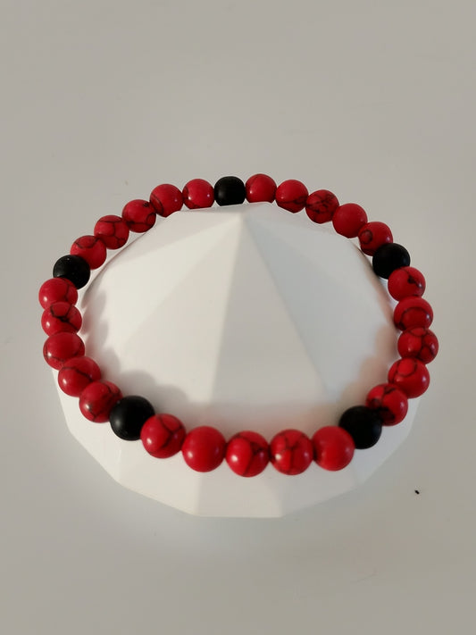 Halvædelstens perle armbånd