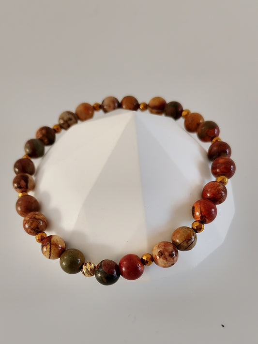 Halvædelstens perle armbånd