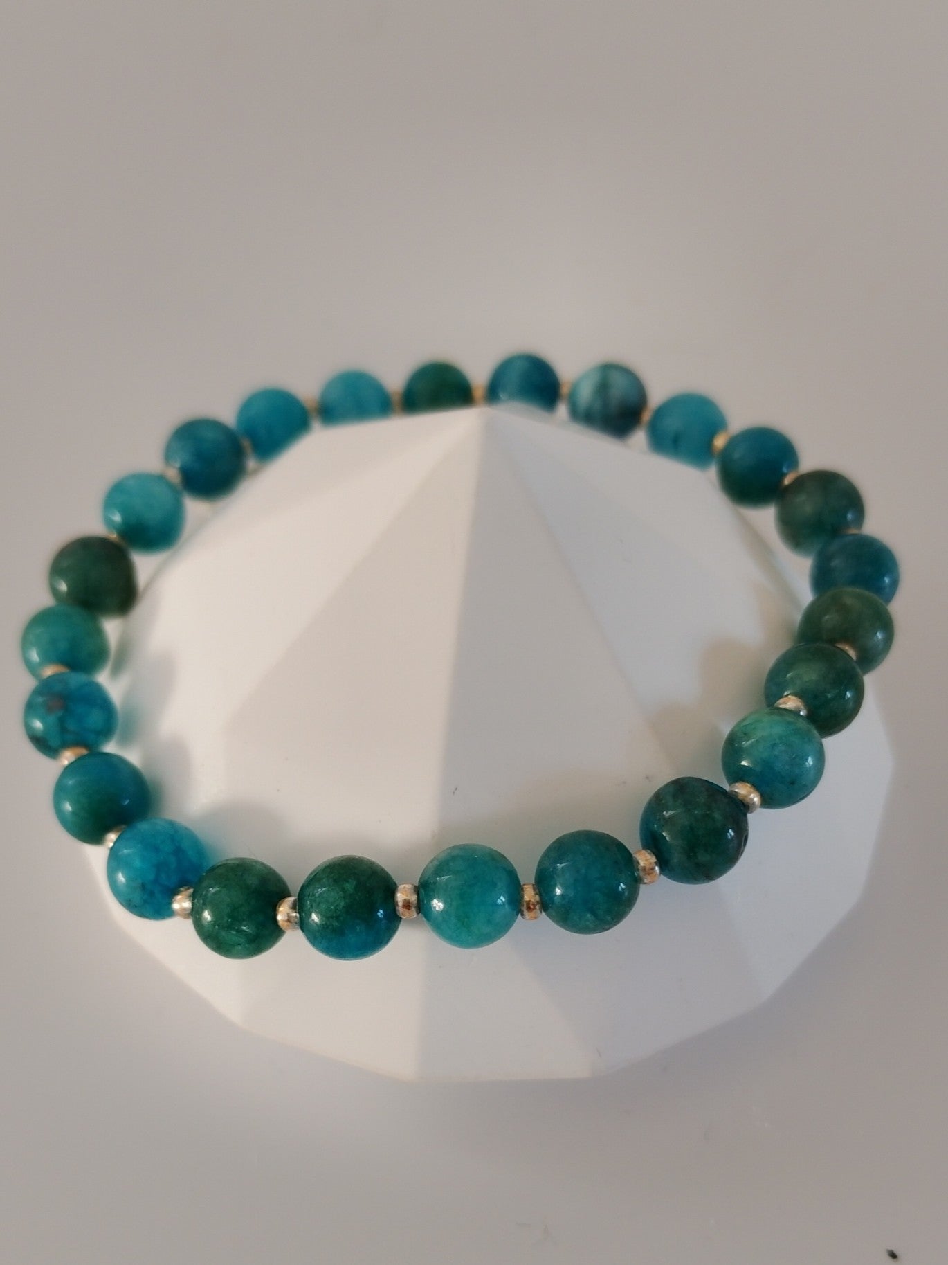 Halvædelstens perle armbånd