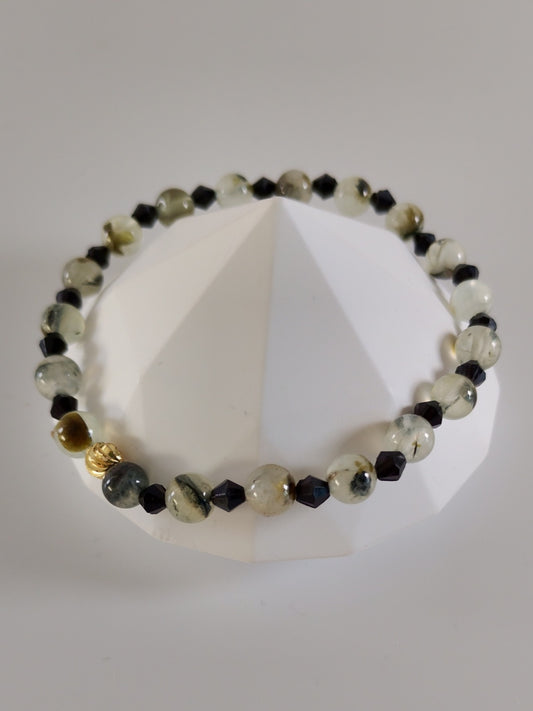Halvædelstens perle armbånd