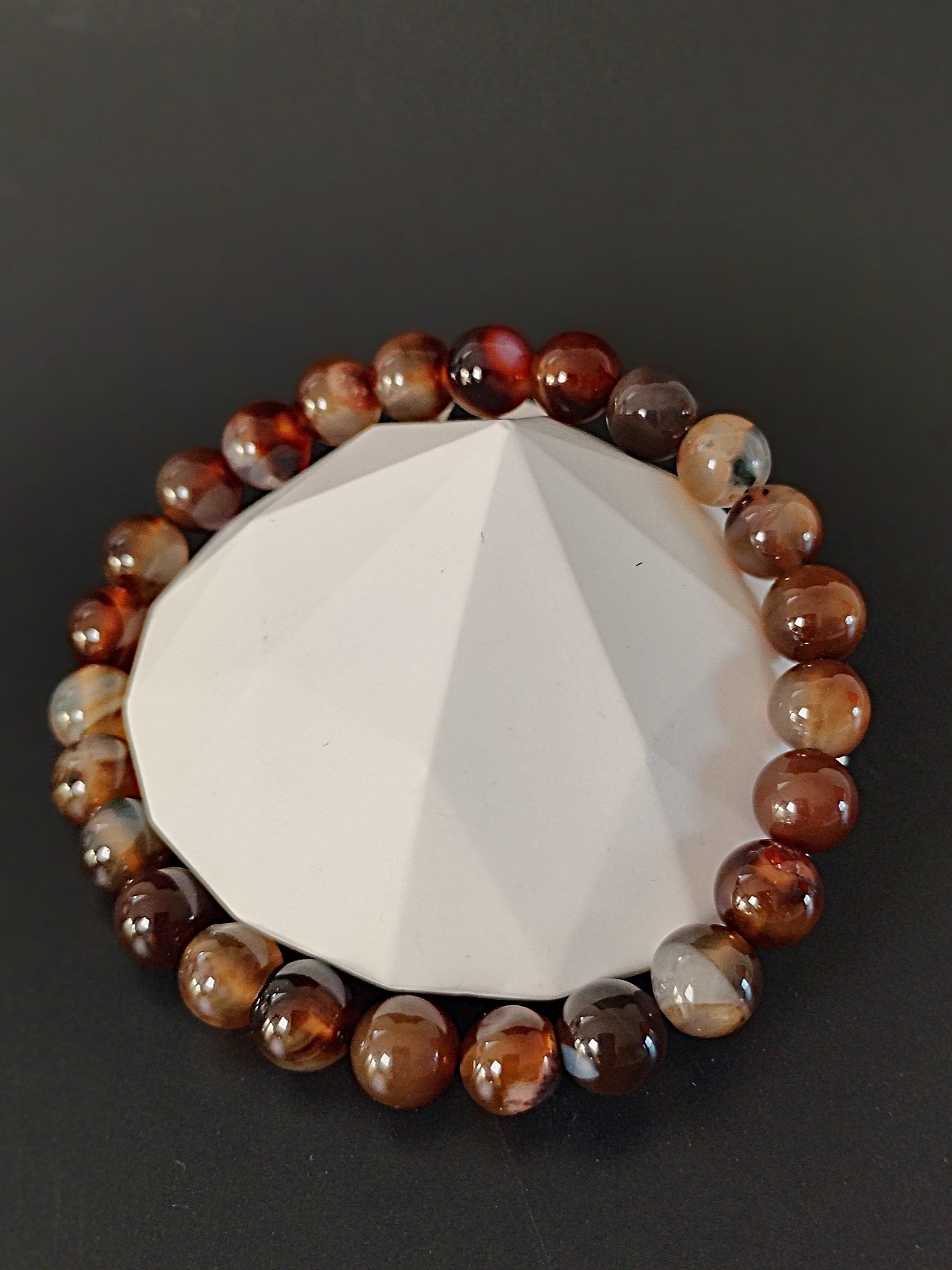 Halvædelstens perle armbånd