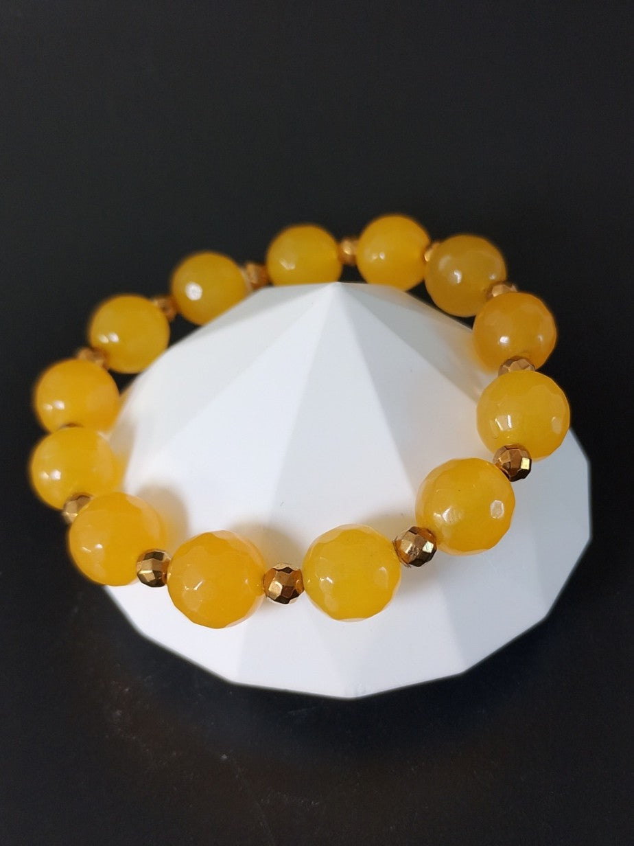 Halvædelstens perle armbånd